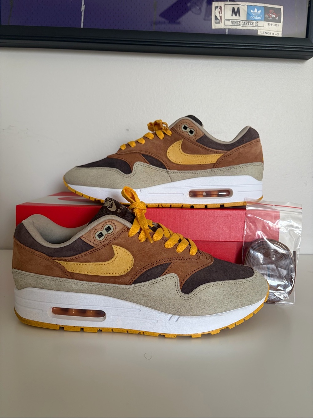 Nike Air Max 1 PRM Duck Pecan Yellow Ochre, Used (Size US Men’s 10.0)